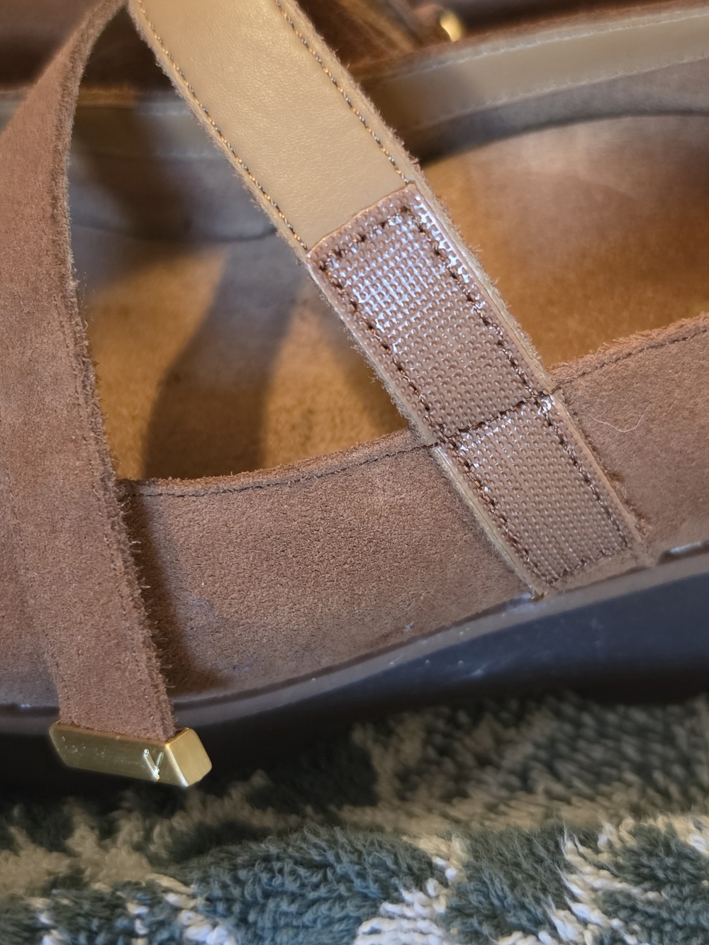 Vionic Brown Wedge Sandals with Patterned Lug Soles - Picture 7 of 8
